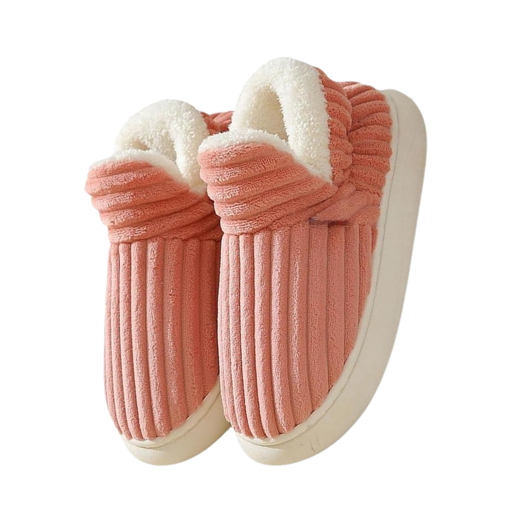 Kabarık Peluş Ev Terliği -Pembe - Ozerty