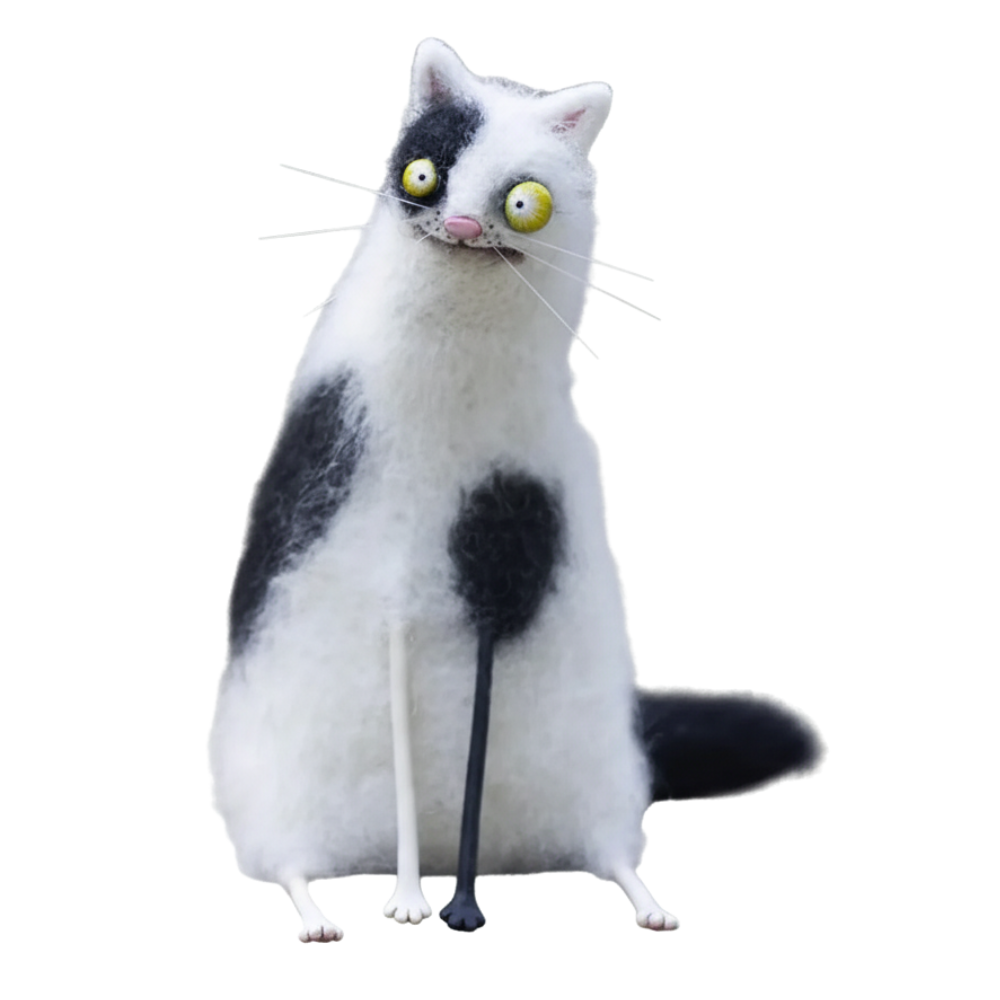 Komik Dağınık Dekor Kedi -Patchy Kedi - Ozerty