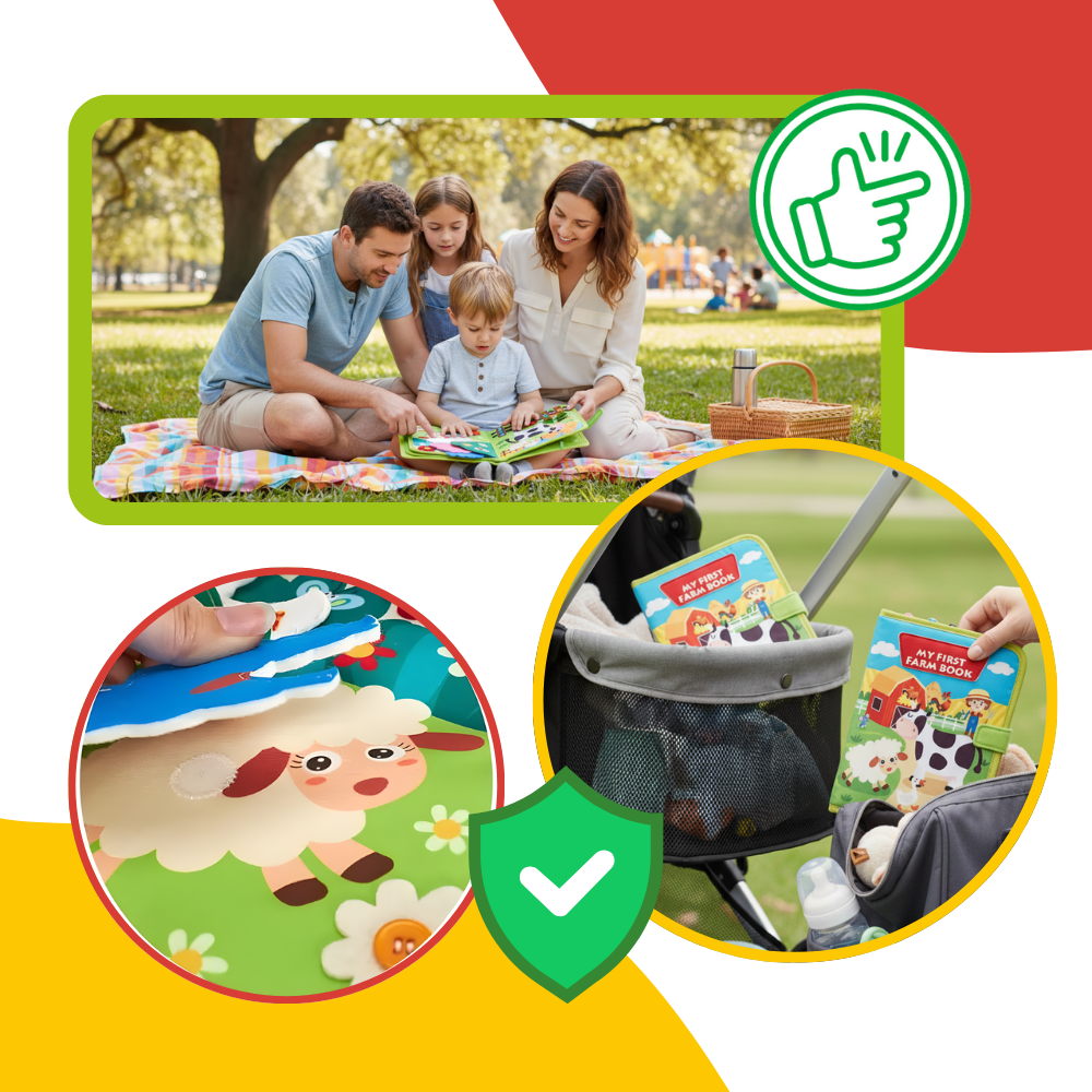 Etkileşimli Çiftlik Velcro Çocuk Kitabı - Ozerty