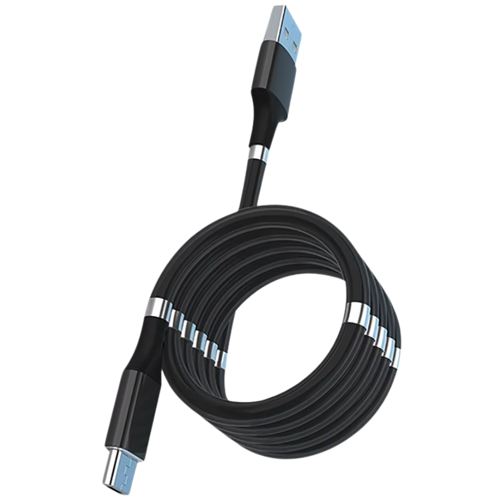 Manyetik Esnek USB Kablosu -Siyah - Ozerty
