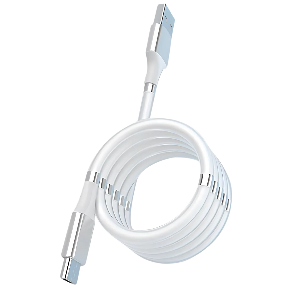 Manyetik Esnek USB Kablosu -Beyaz - Ozerty