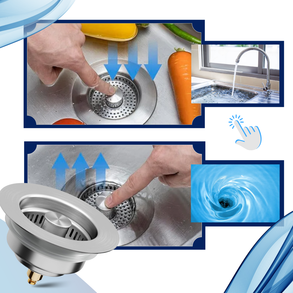 Çok Fonksiyonlu Paslanmaz Çelik Lavabo Süzgeci - Ozerty