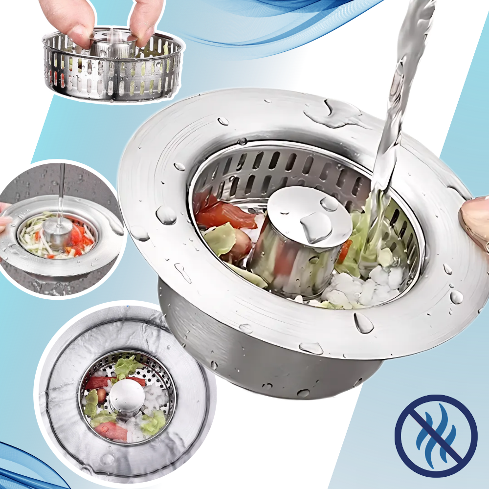 Çok Fonksiyonlu Paslanmaz Çelik Lavabo Süzgeci - Ozerty
