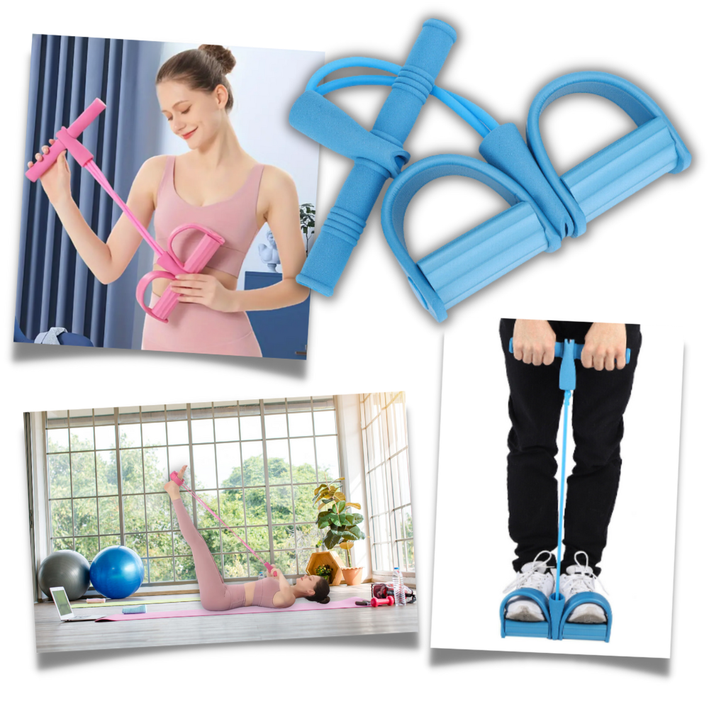 Çok Fonksiyonlu Pedal Direnç Bantları Fitness 4 Tüp - Ozerty