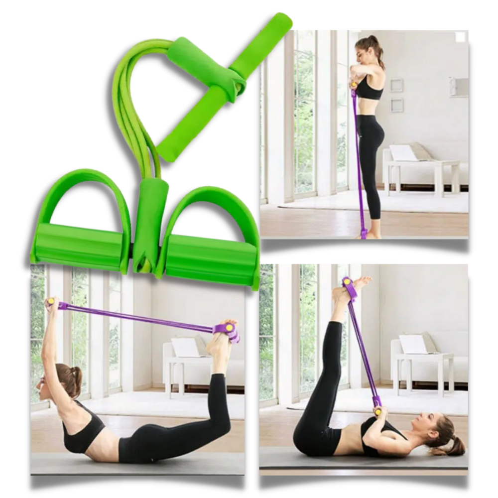 Çok Fonksiyonlu Pedal Direnç Bantları Fitness 4 Tüp - Ozerty
