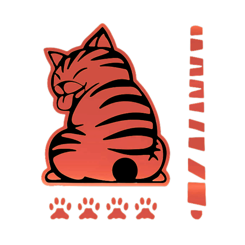 Quirky Cat Silecek Çıkartması -Kırmızı - Ozerty