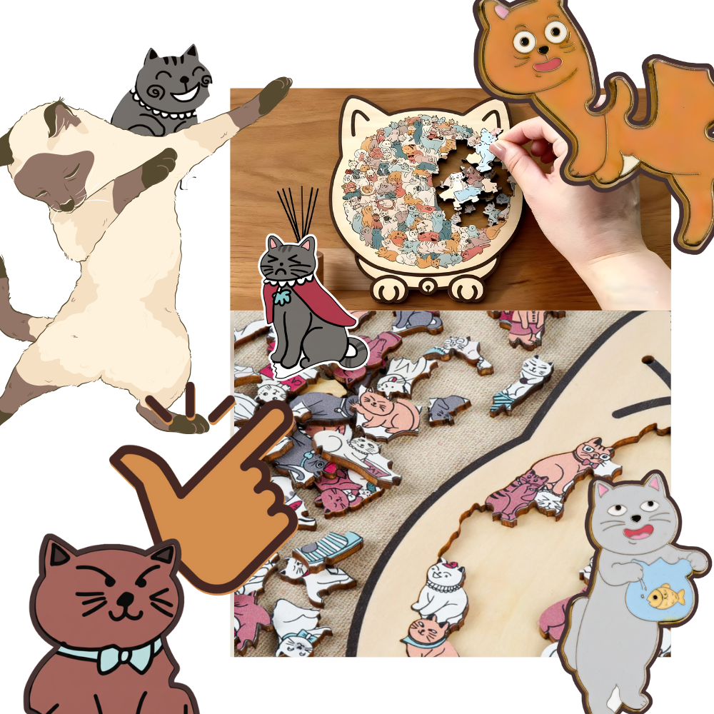 Rahatlatıcı Yapboz Kedi Bulmaca  - Ozerty