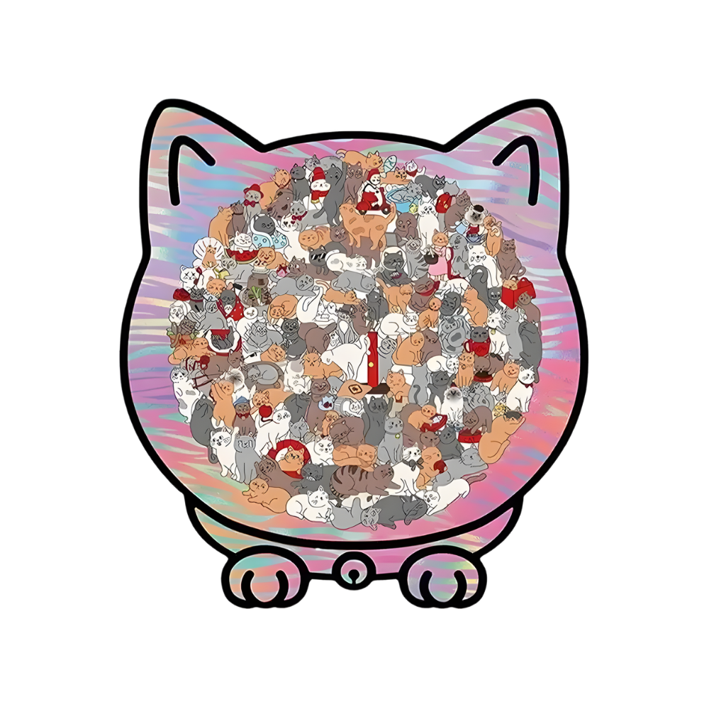 Rahatlatıcı Yapboz Kedi Bulmaca  -Gökkuşağı Kedi - Ozerty