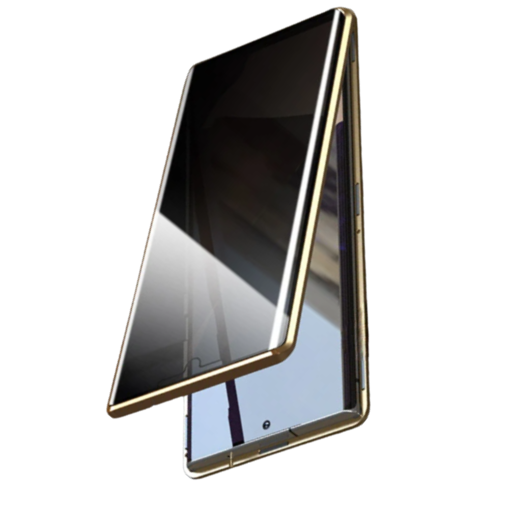 Samsung Telefon Kılıfı ve Gizlilik Camı -Altın - Ozerty