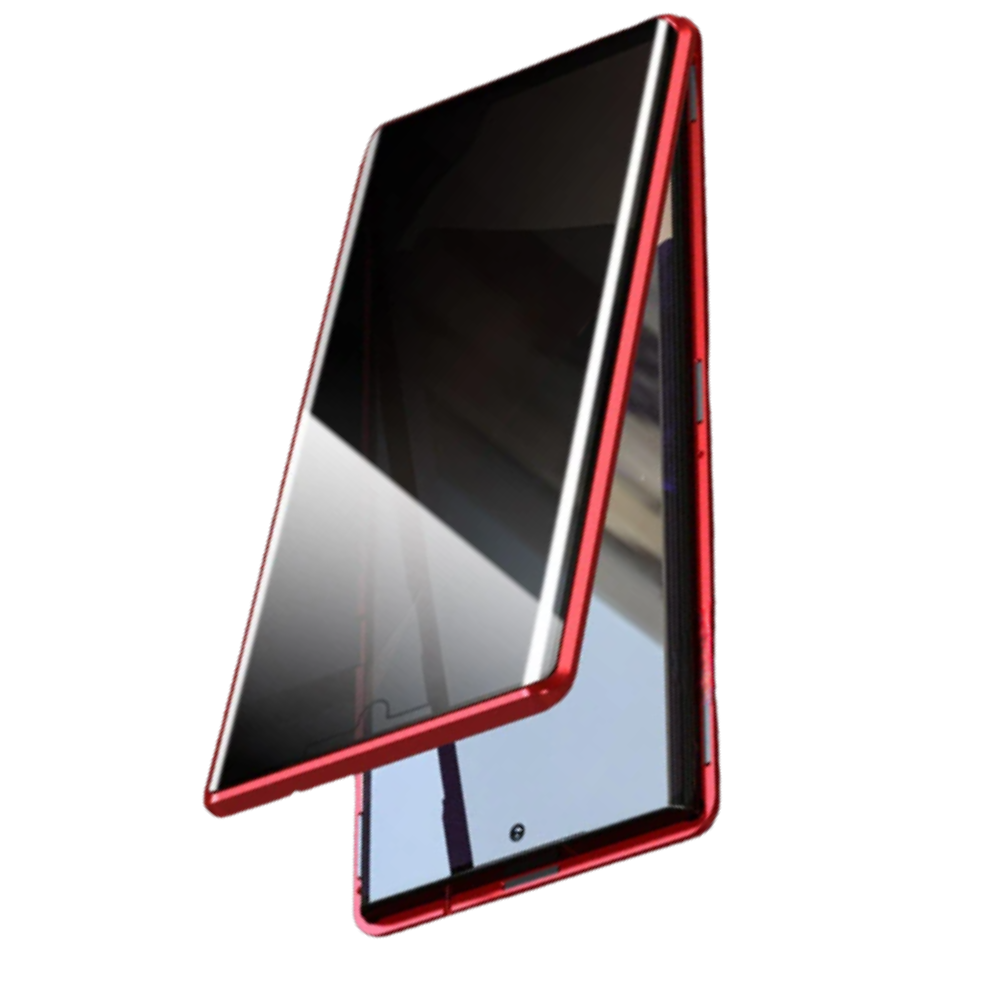 Samsung Telefon Kılıfı ve Gizlilik Camı -Kırmızı - Ozerty