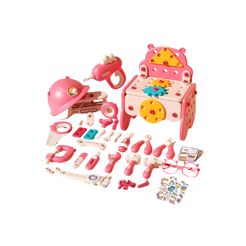 Vida Bulmaca Çocuk Alet Kutusu -Pembe - Ozerty