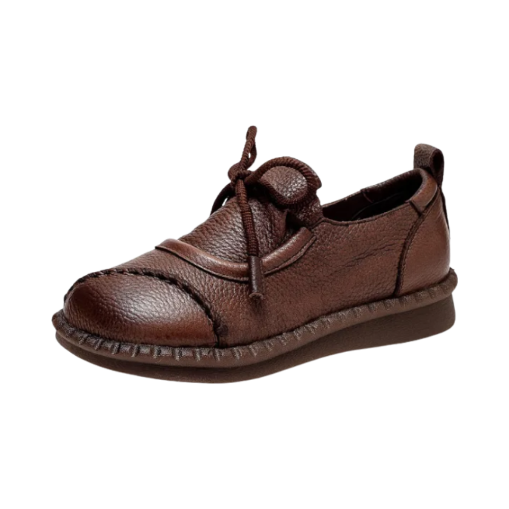 Şok Emici Platform Loaferlar -Kahverengi - Ozerty