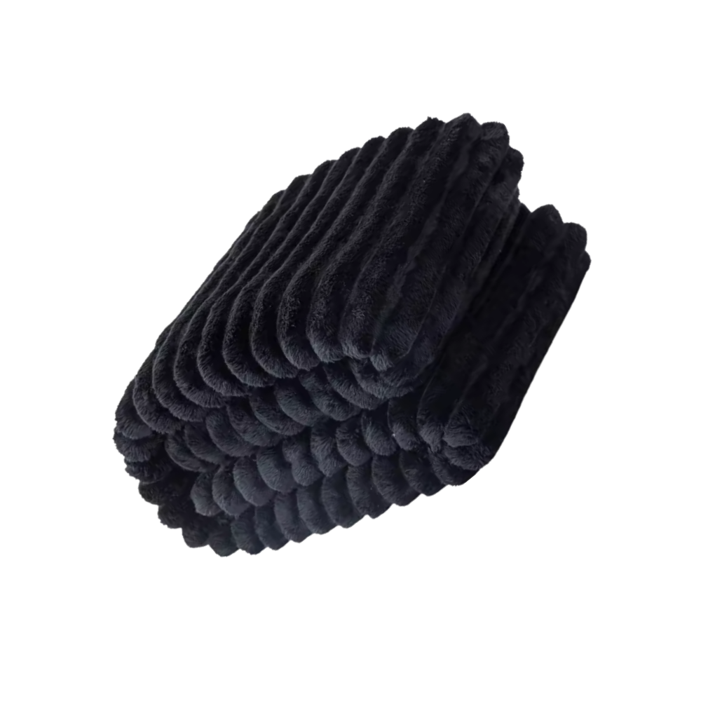 Yumuşak ve Rahat Flanel Battaniye -Siyah - Ozerty