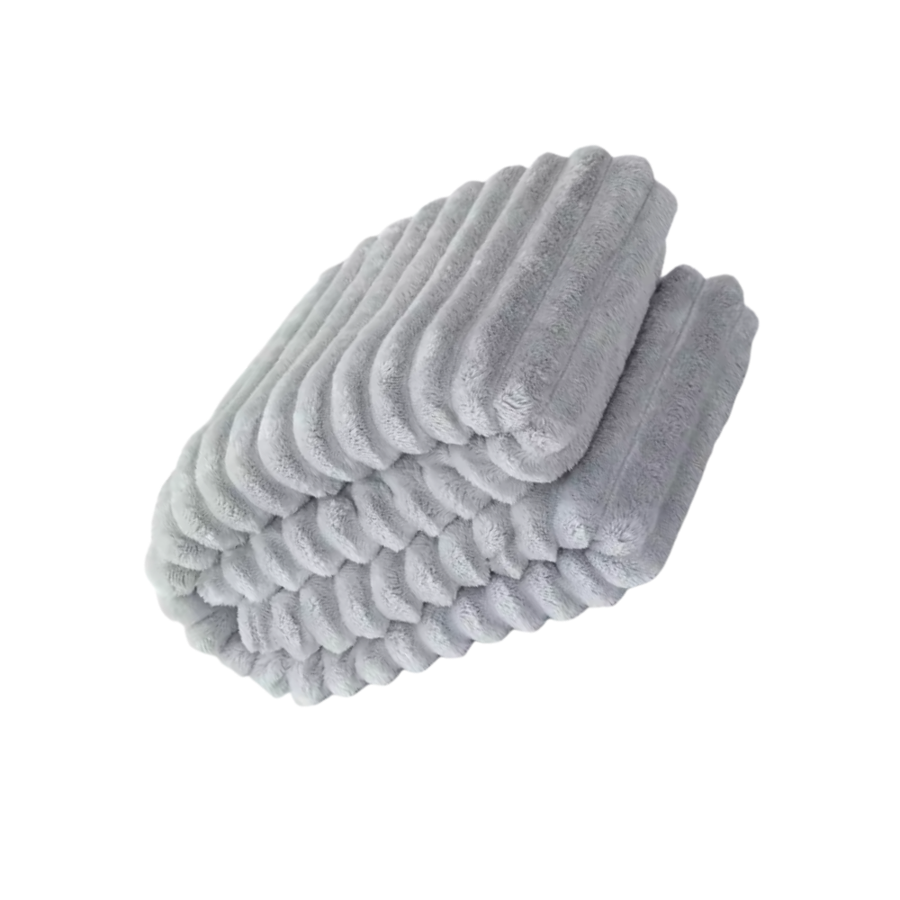 Yumuşak ve Rahat Flanel Battaniye -Açık Gri - Ozerty