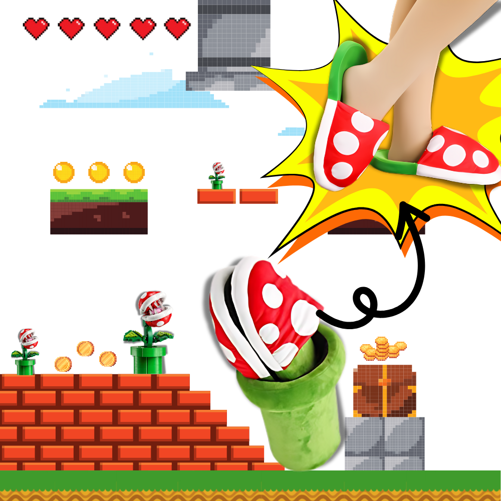 Yumuşak Peluş Mario Piranha Bitki Terlik - Ozerty