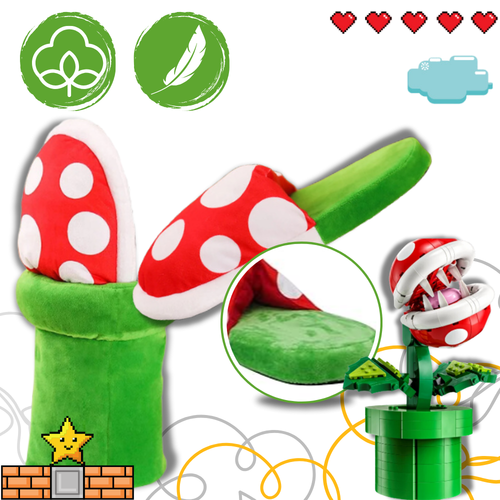 Yumuşak Peluş Mario Piranha Bitki Terlik - Ozerty