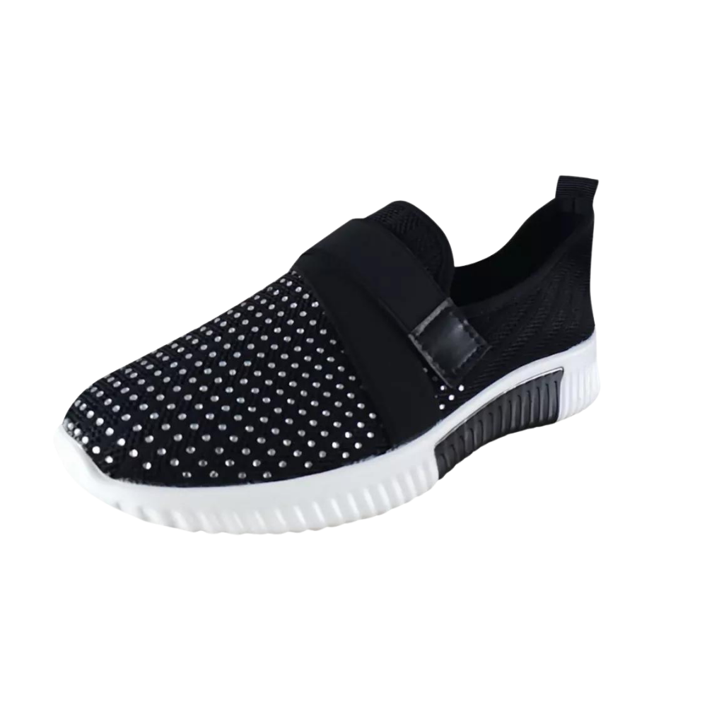 Ultra Hafif Velcro Bantlı Ortopedik Spor Ayakkabı -Siyah - Ozerty