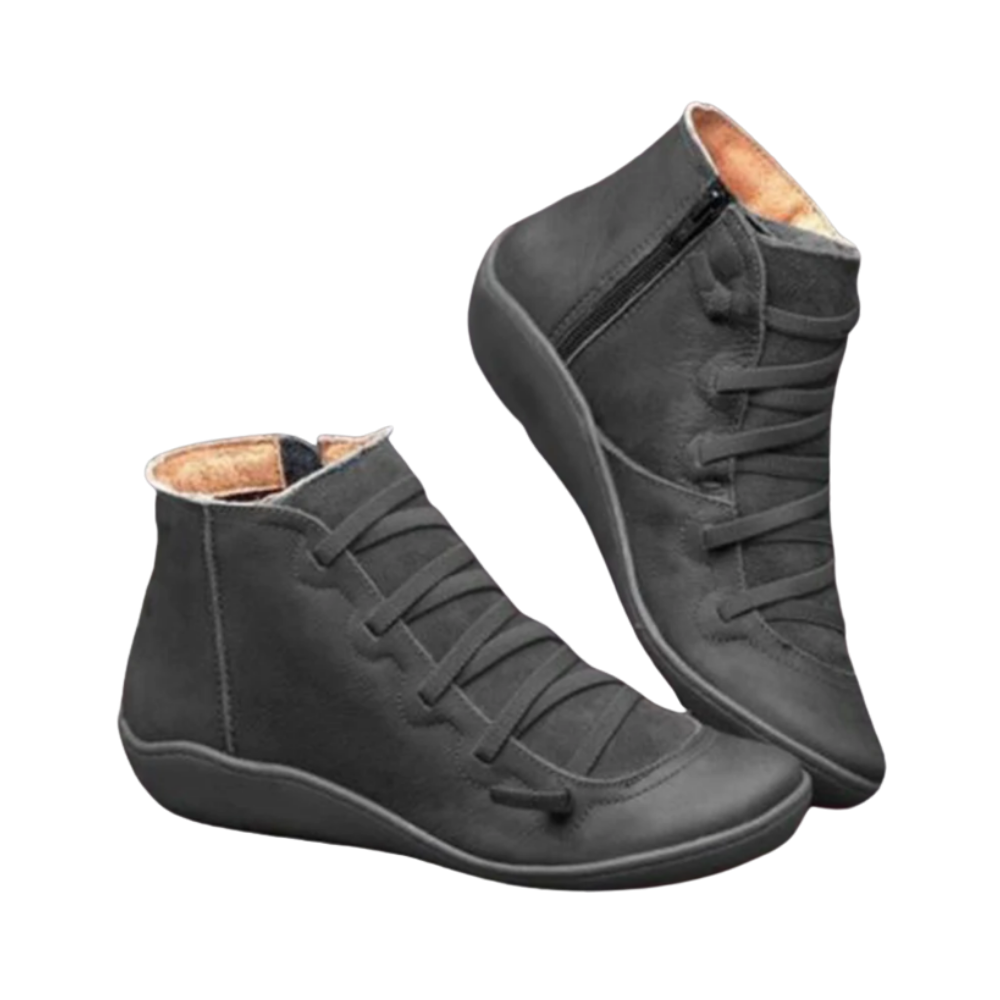 Unisex Trendy Kemer Destekli Bot -Koyu Gri - Ozerty