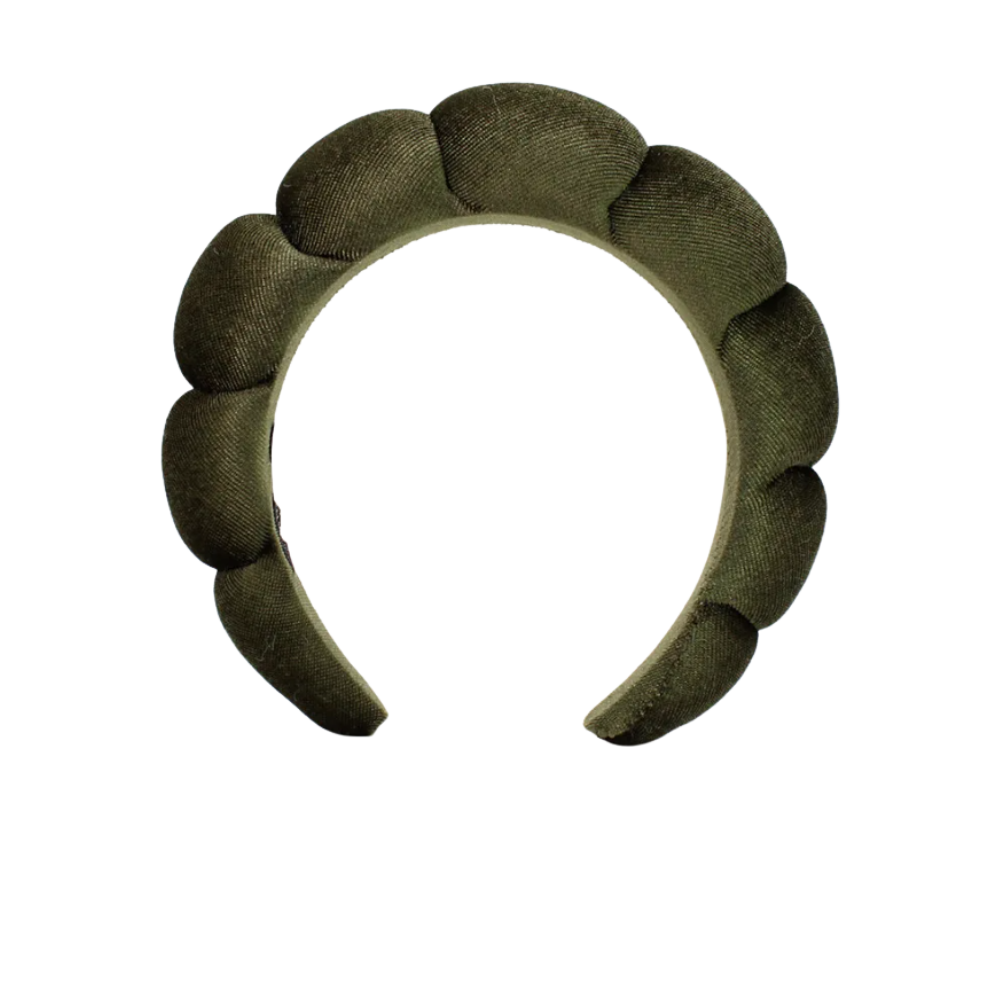 Kadife Cilt Bakımı Kafa Bandı -Ordu Yeşili - Ozerty