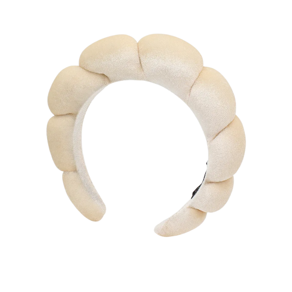 Kadife Cilt Bakımı Kafa Bandı -Şampanya - Ozerty