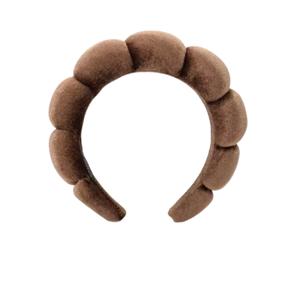 Kadife Cilt Bakımı Kafa Bandı -Kahve - Ozerty