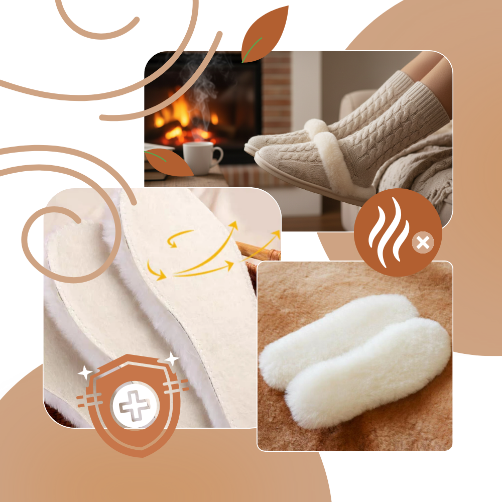 Yün Bulut Sıcak Ayakkabı Tabanlıkları - Ozerty