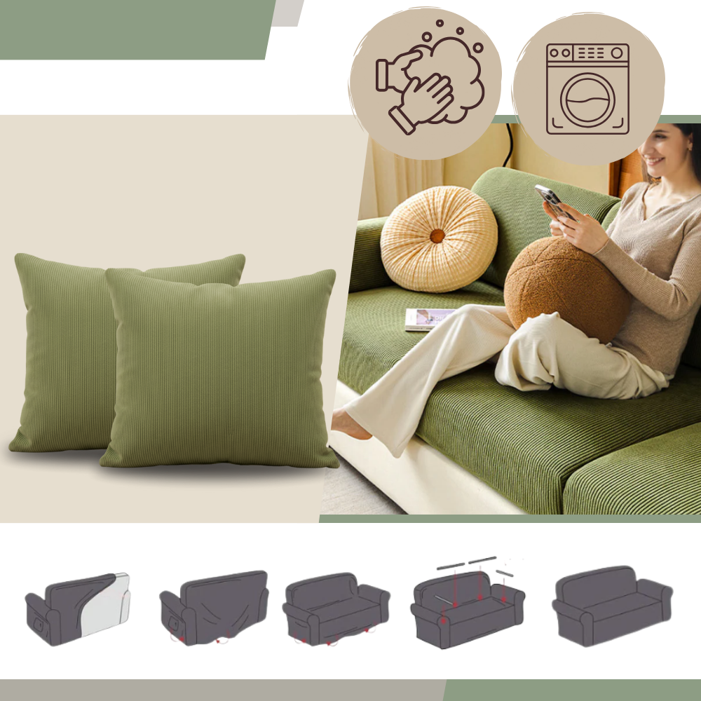 Kırışmaz Kadife Kanepe Kılıfı - Ozerty